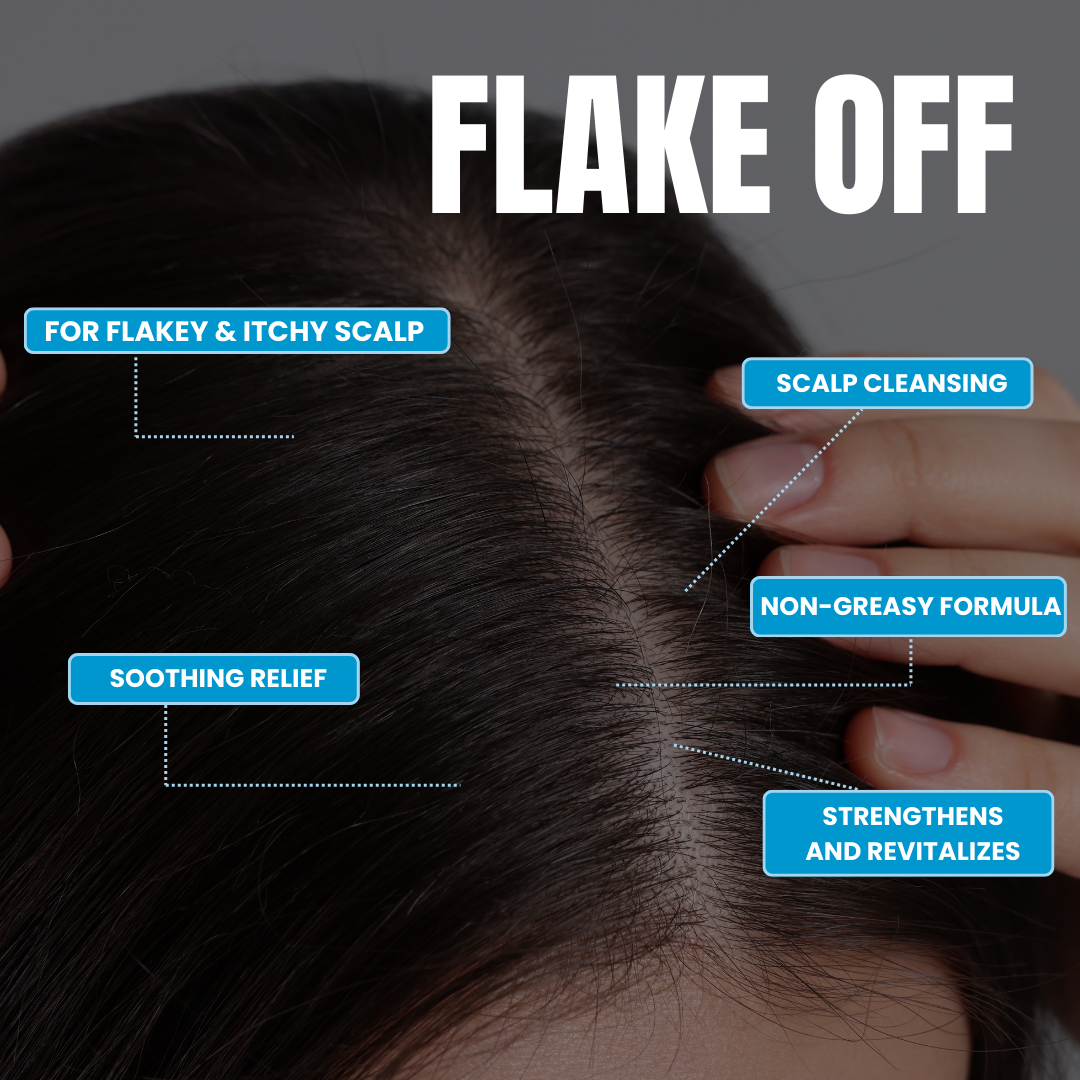 Lil J Flake Off System benefits for dry, flaky or itchy scalps