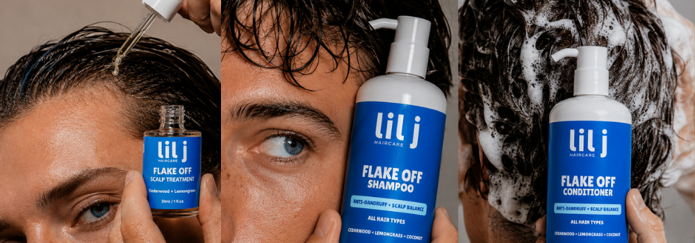 Lil J Flake Off 3-step scalp care system for dry, flaky or itchy scalps